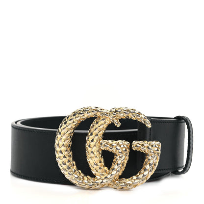 Gucci Moon Calfskin Scales Double G 40mm Belt 85 34 Black 1 of 5