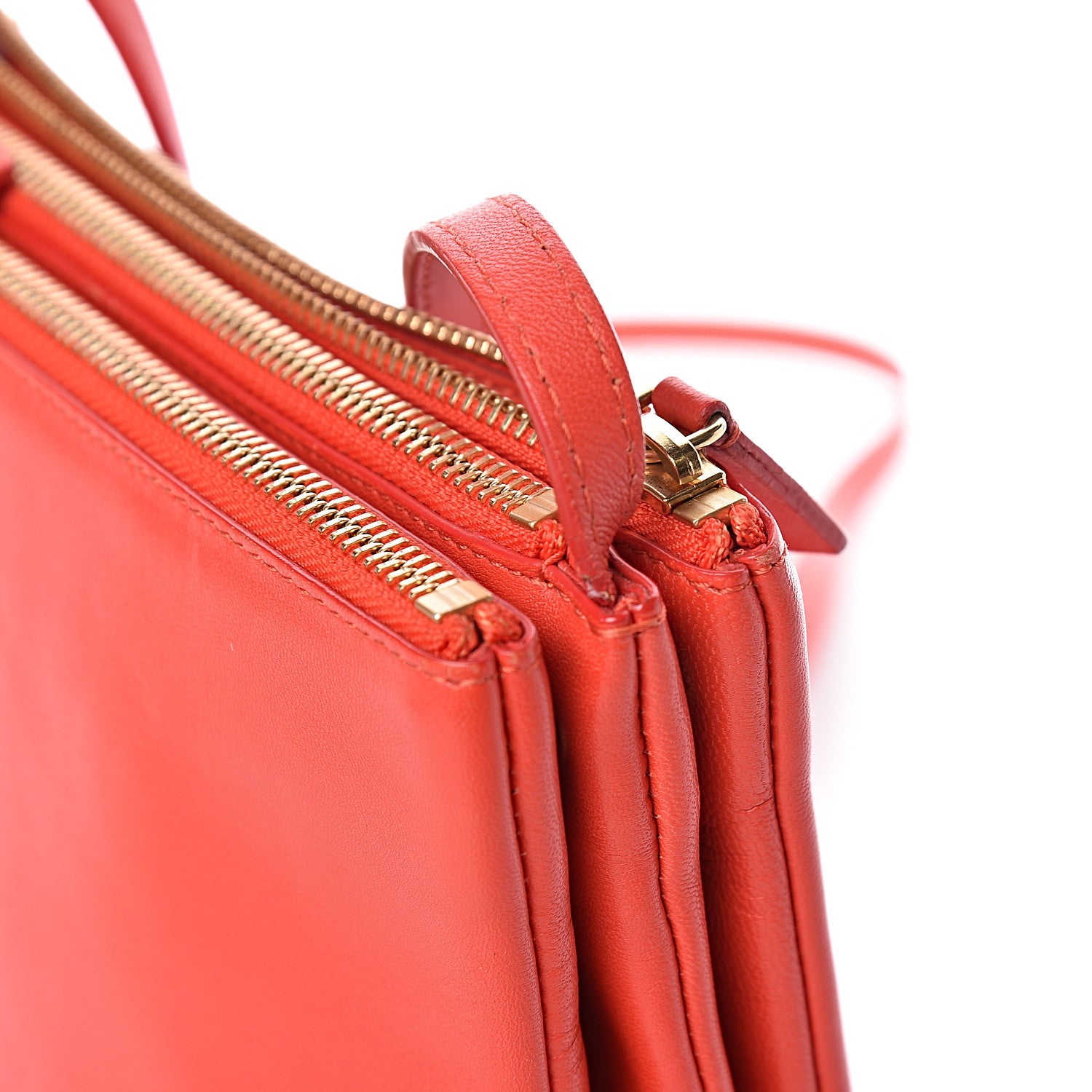 Celine Liege Calfskin Small Trio Crossbody Bag Vermillion 12 of 15