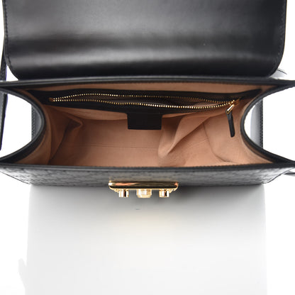 Gucci Guccissima Signature Small Padlock Top Handle Bag Black 7 of 9