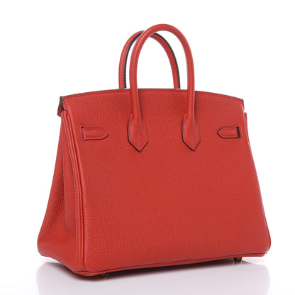 Hermes Togo Birkin 25 Rouge Casaque 3 of 26