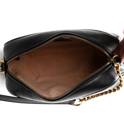 Gucci Calfskin Matelasse Small GG Marmont Chain Shoulder Bag Black 5 of 10