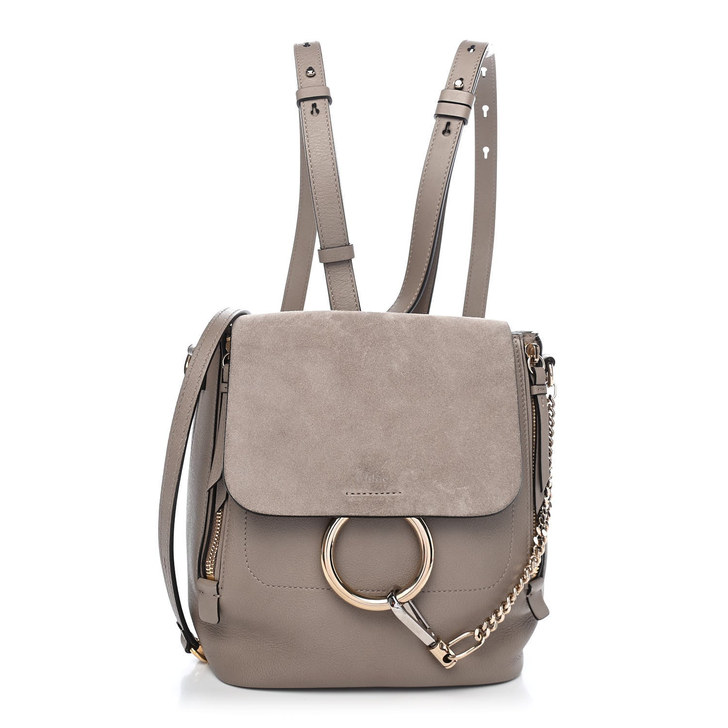 Chloe Suede Calfskin Small Faye Backpack Motty Grey 1 of 9