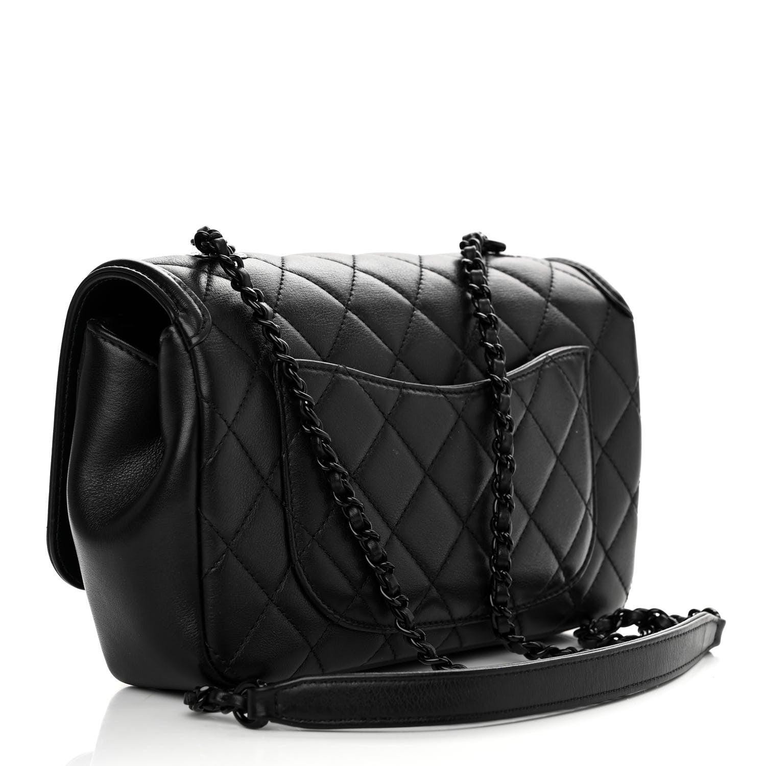 Chanel Lambskin Quilted Small CC Filigree Flap Black 3 of 12