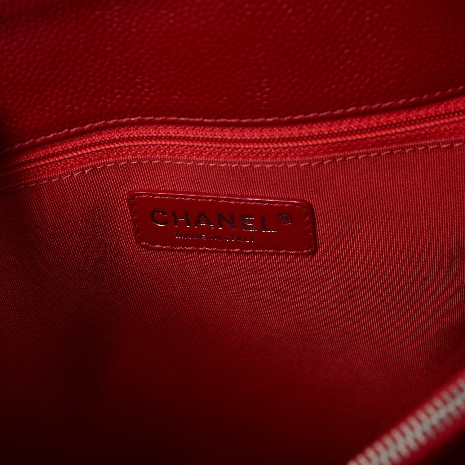 Chanel Caviar Quilted Grand Shopping Tote GST Red 6 of 11