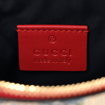 Gucci GG Supreme Monogram Blooms Mini Chain Bag Beige Blue Navy Hibiscus Red 6 of 7