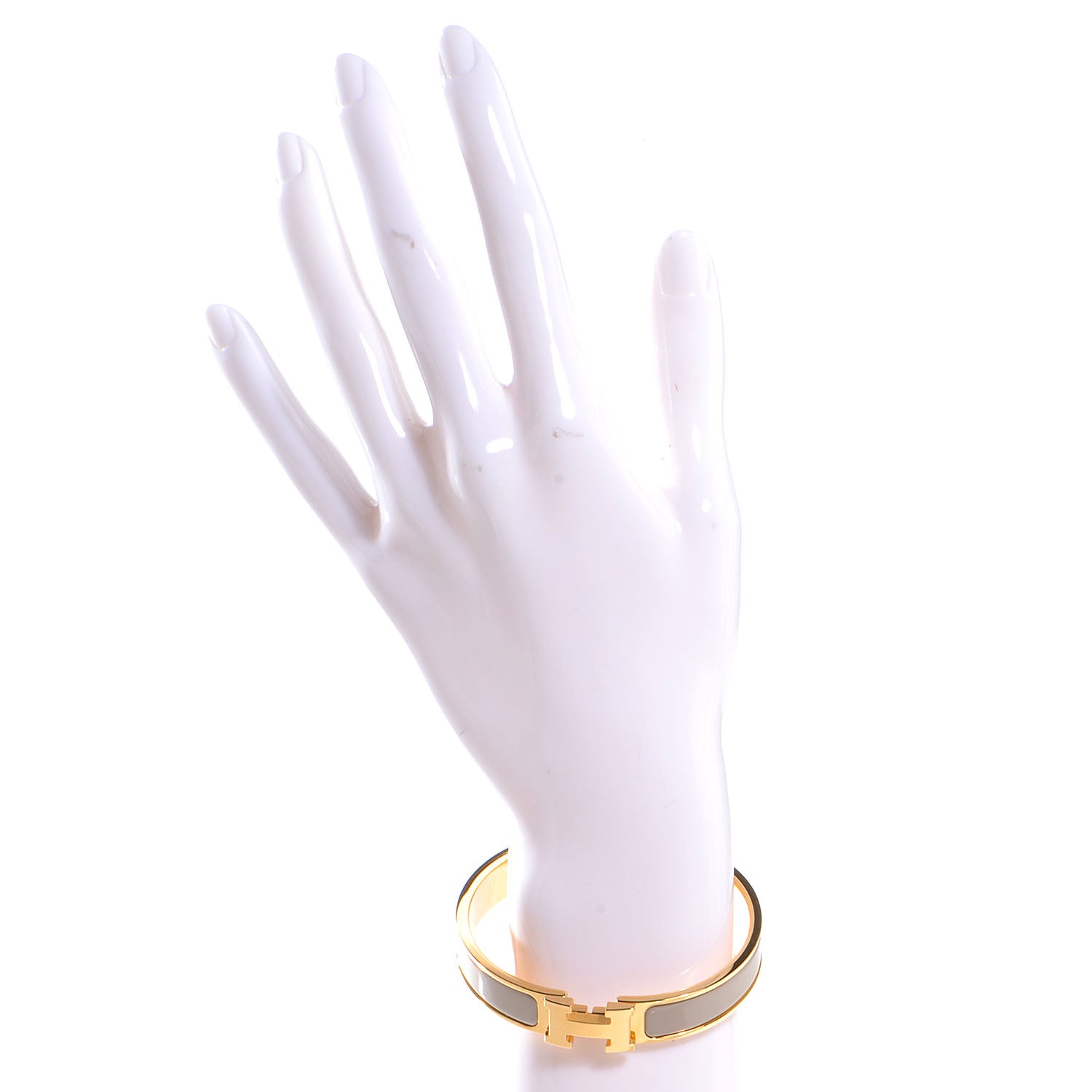 Hermes Narrow Enamel Clic Clac H Bracelet PM Poudre 2 of 5