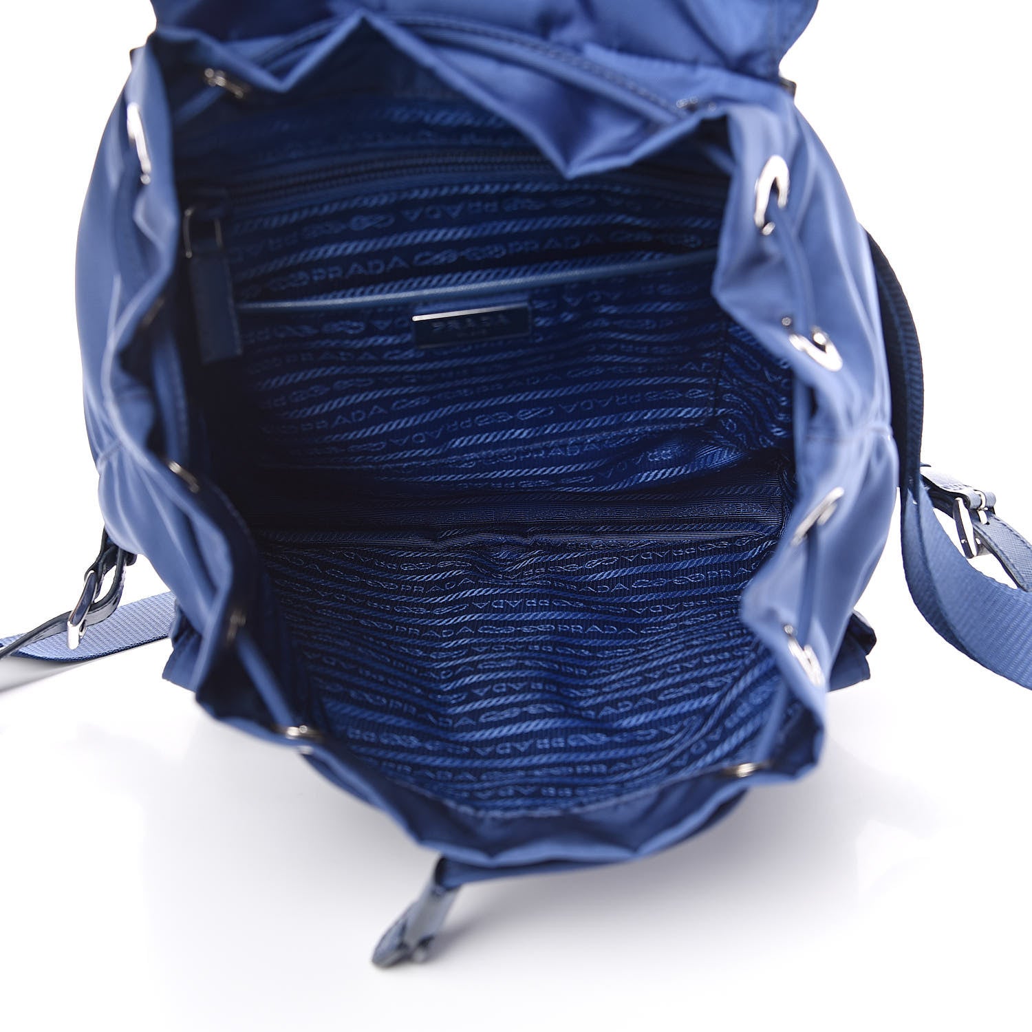 Prada Tessuto Nylon Saffiano Vela Backpack Bleuette 5 of 11