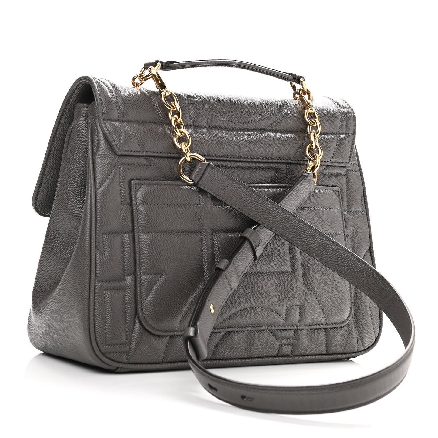 Calfskin Quilted Medium Gancini Top Handle Bag Sparrow