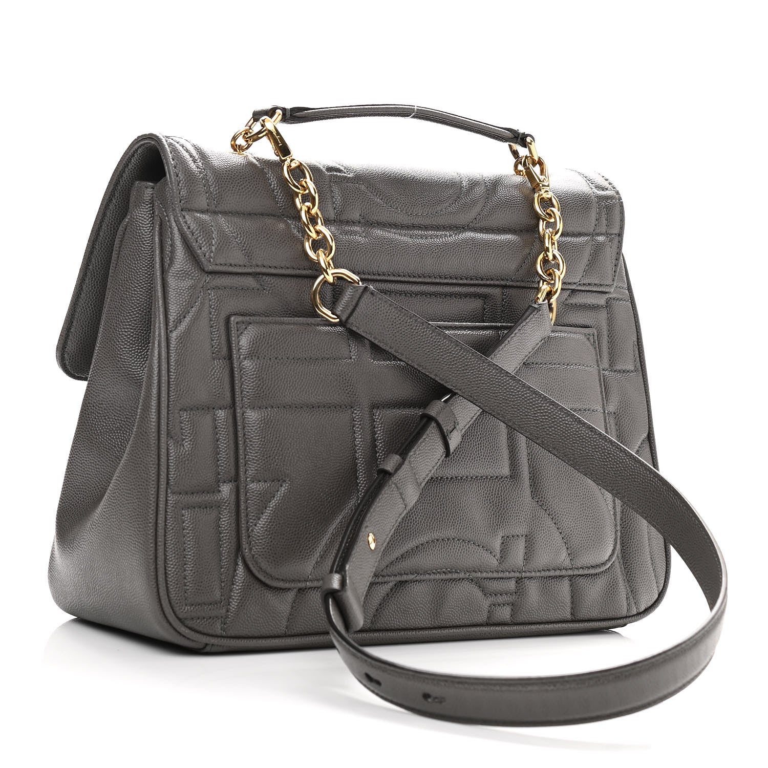Salvatore Ferragamo Calfskin Quilted Medium Gancini Top Handle Bag Sparrow 2 of 10