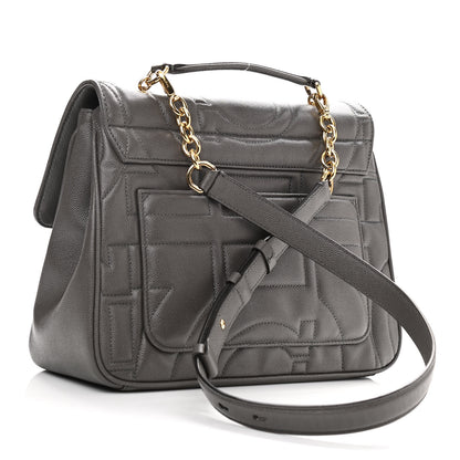 Salvatore Ferragamo Calfskin Quilted Medium Gancini Top Handle Bag Sparrow 2 of 10