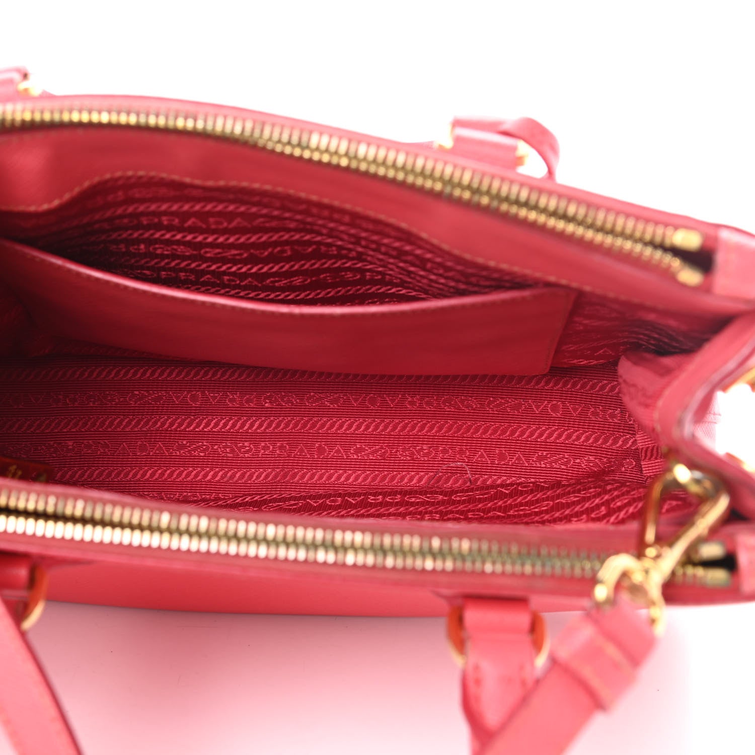 Prada Saffiano Mini Galleria Double Zip Tote Fragola 6 of 23
