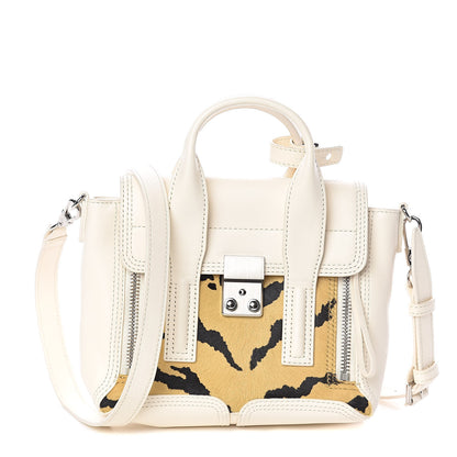 3.1 Phillip Lim 3.1 Calf Hair Tiger Print Mini Pashli Satchel White 1 of 8