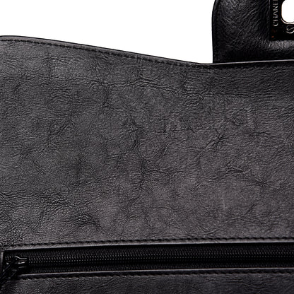 Chanel Crumpled Calfskin Quilted Jumbo Double Flap So Black 12 of 15