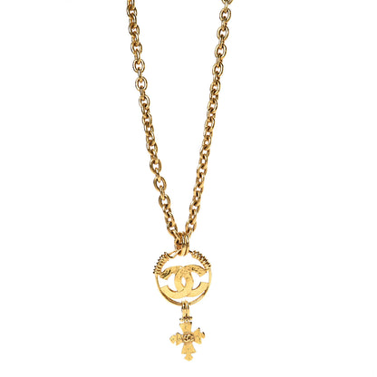 Chanel Chain CC Cross Necklace Gold 1 of 2