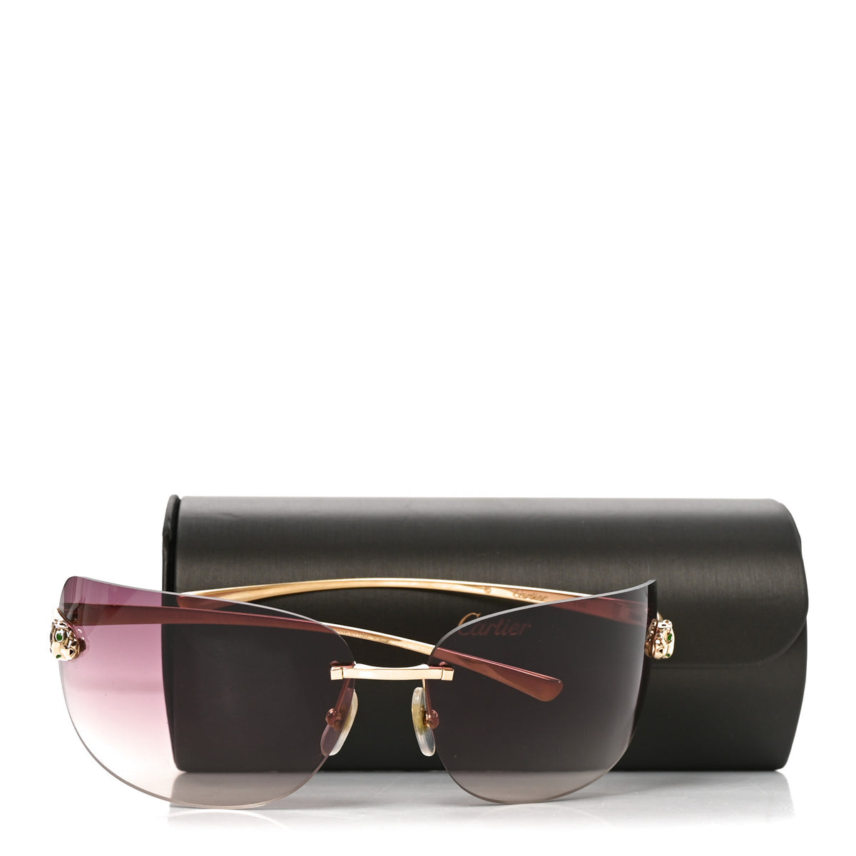 Cartier Metal Rimless Panthere De Cartier Sunglasses CT0266S Gold 7 of 7