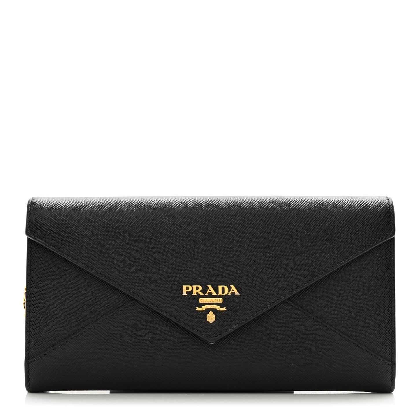 Saffiano Metal Envelope Wallet Black