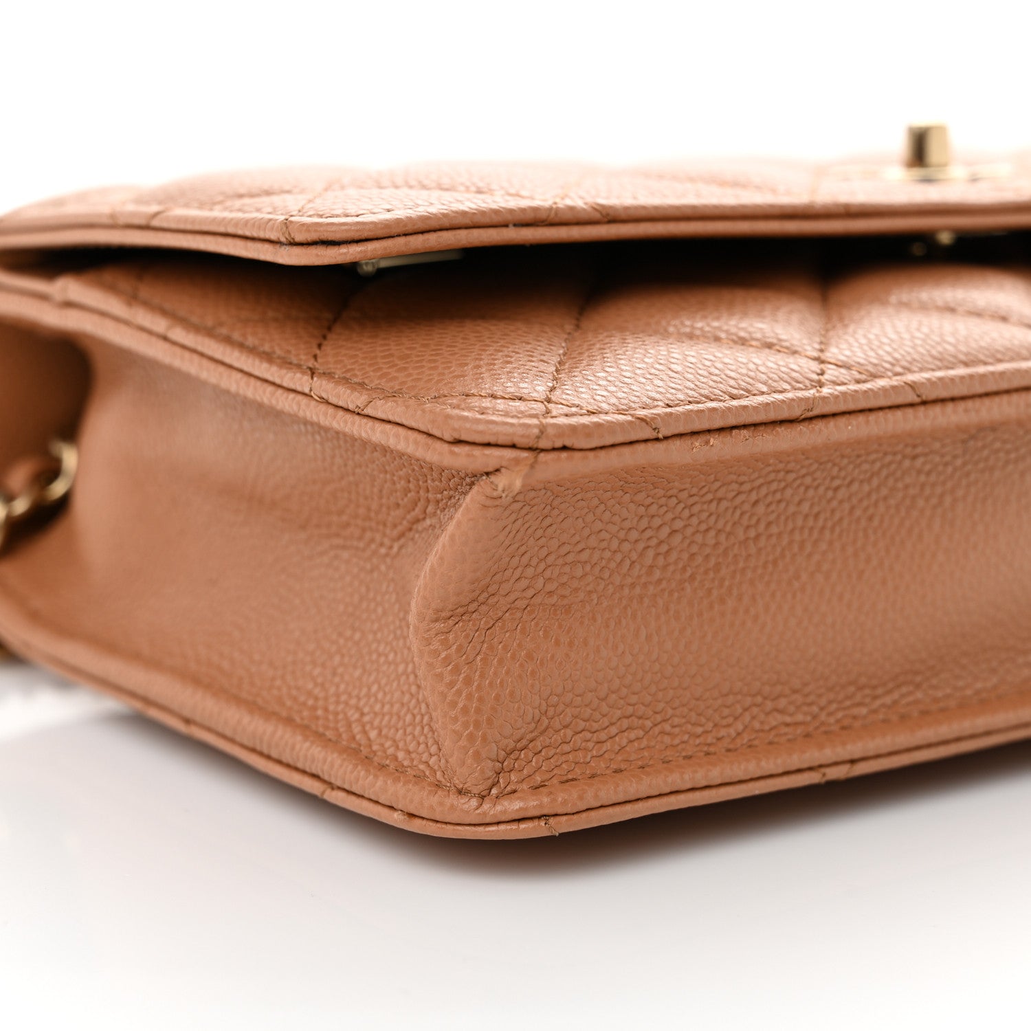 Chanel Caviar Quilted CC Turnlock Wallet On Chain WOC Brown 10 of 12