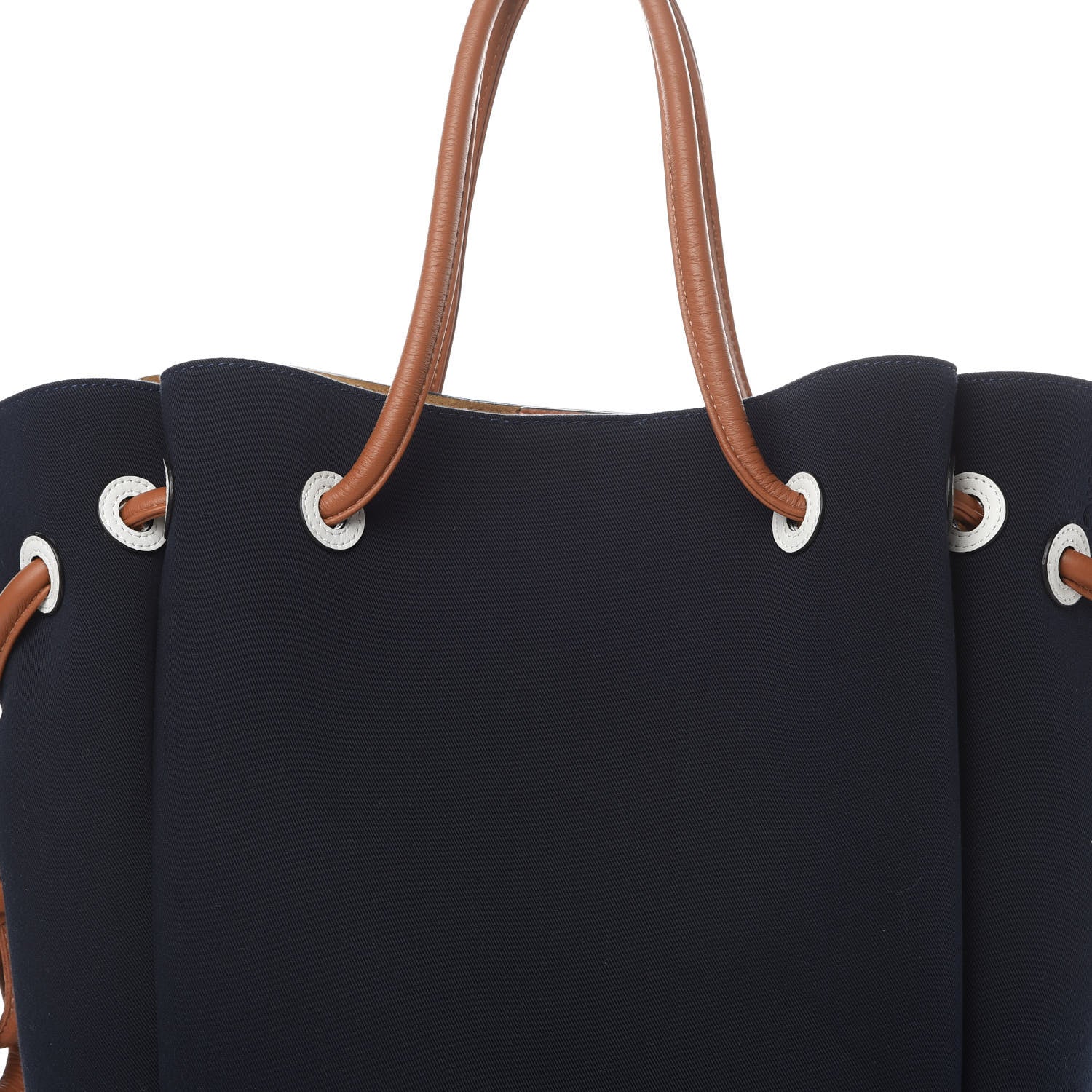 Loewe Canvas Calfskin Flamenco Knot Tote Deep Blue Soft White 8 of 12