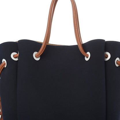 Loewe Canvas Calfskin Flamenco Knot Tote Deep Blue Soft White 8 of 12