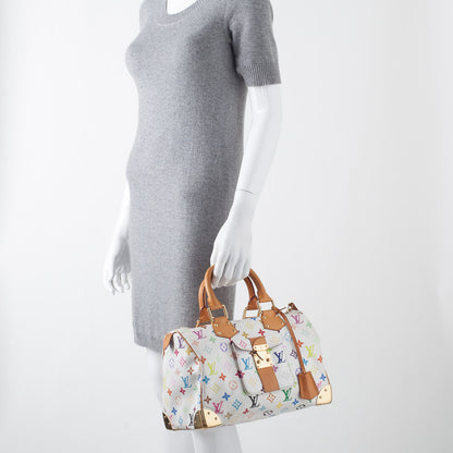 Louis Vuitton Monogram Multicolor Speedy 30 White 2 of 10