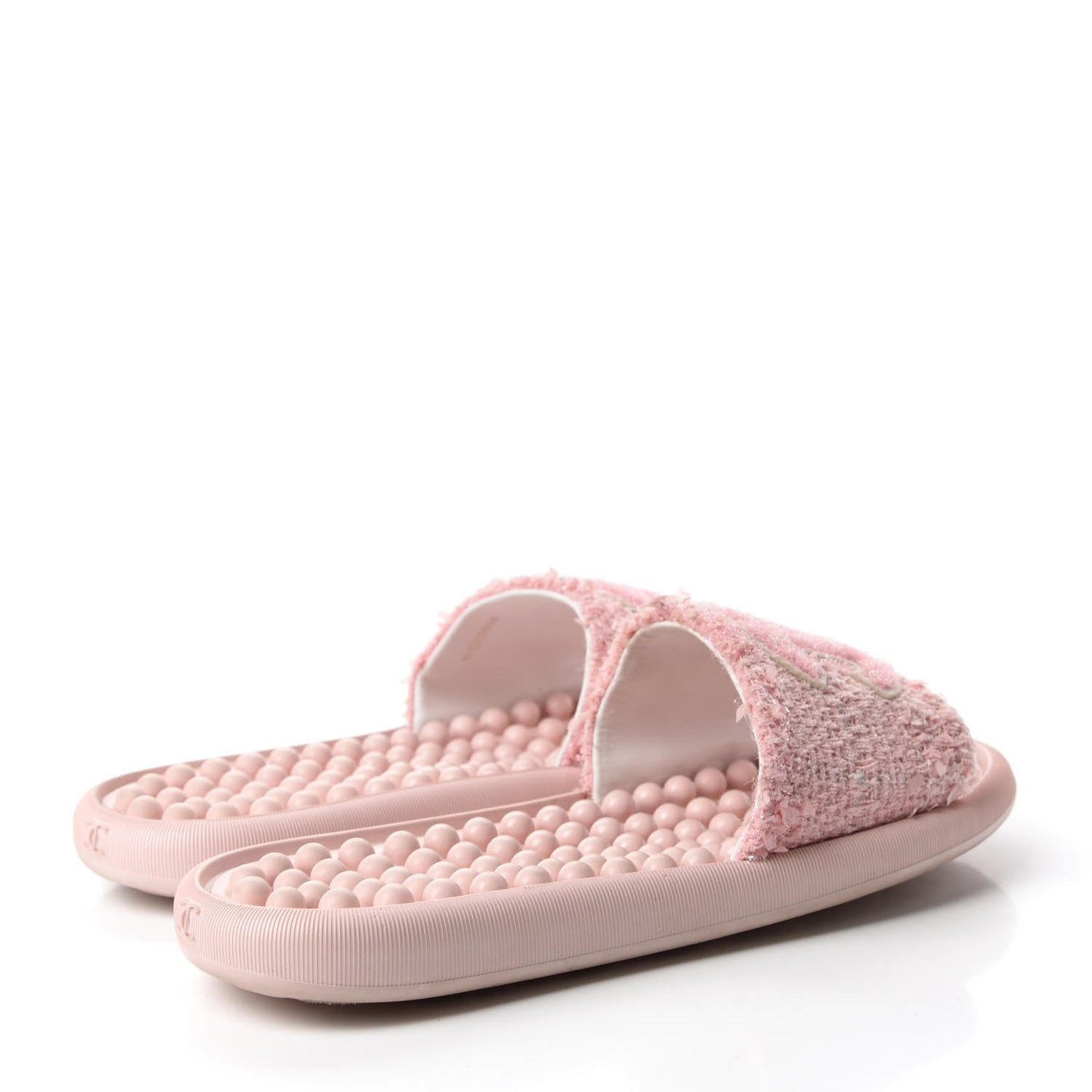 Tweed CC Mules 38 Pink Coral
