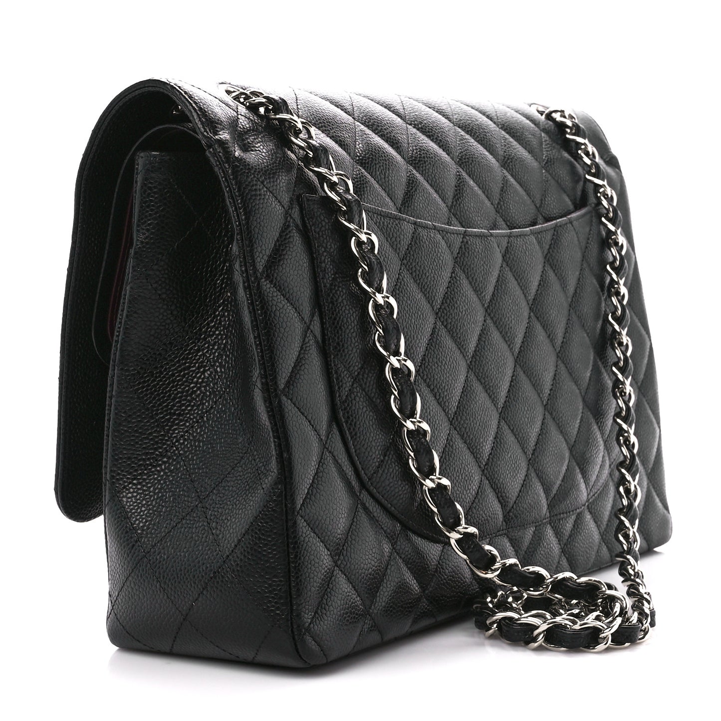 Caviar Quilted Maxi Double Flap Black