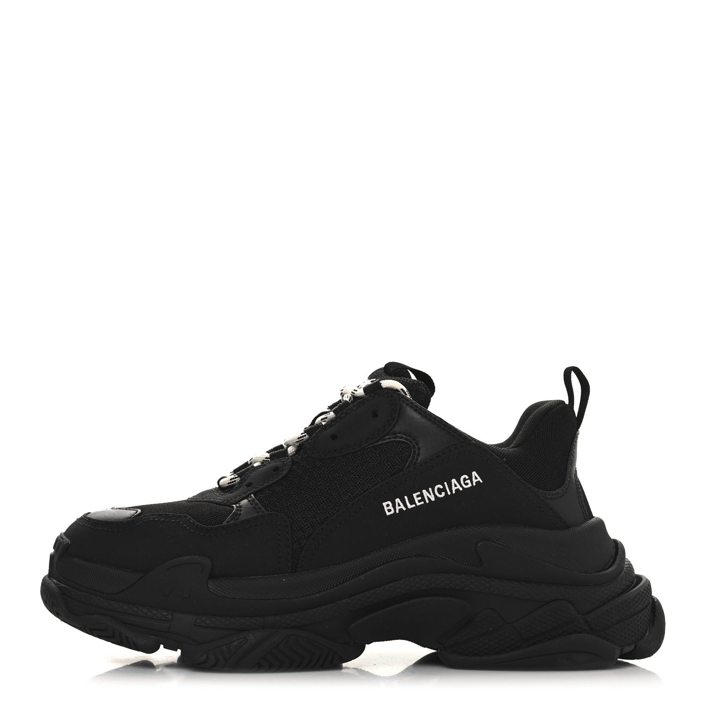 Fabric Mesh Womens Triple S Sneakers 41 Black