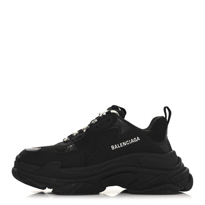 Balenciaga Fabric Mesh Womens Triple S Sneakers 41 Black 1 of 8