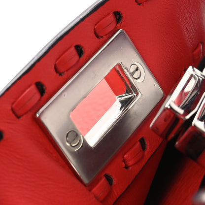 Fendi Cuoio Romano Selleria Petite Peekaboo I SEE U Iconic Satchel Papavero 11 of 11