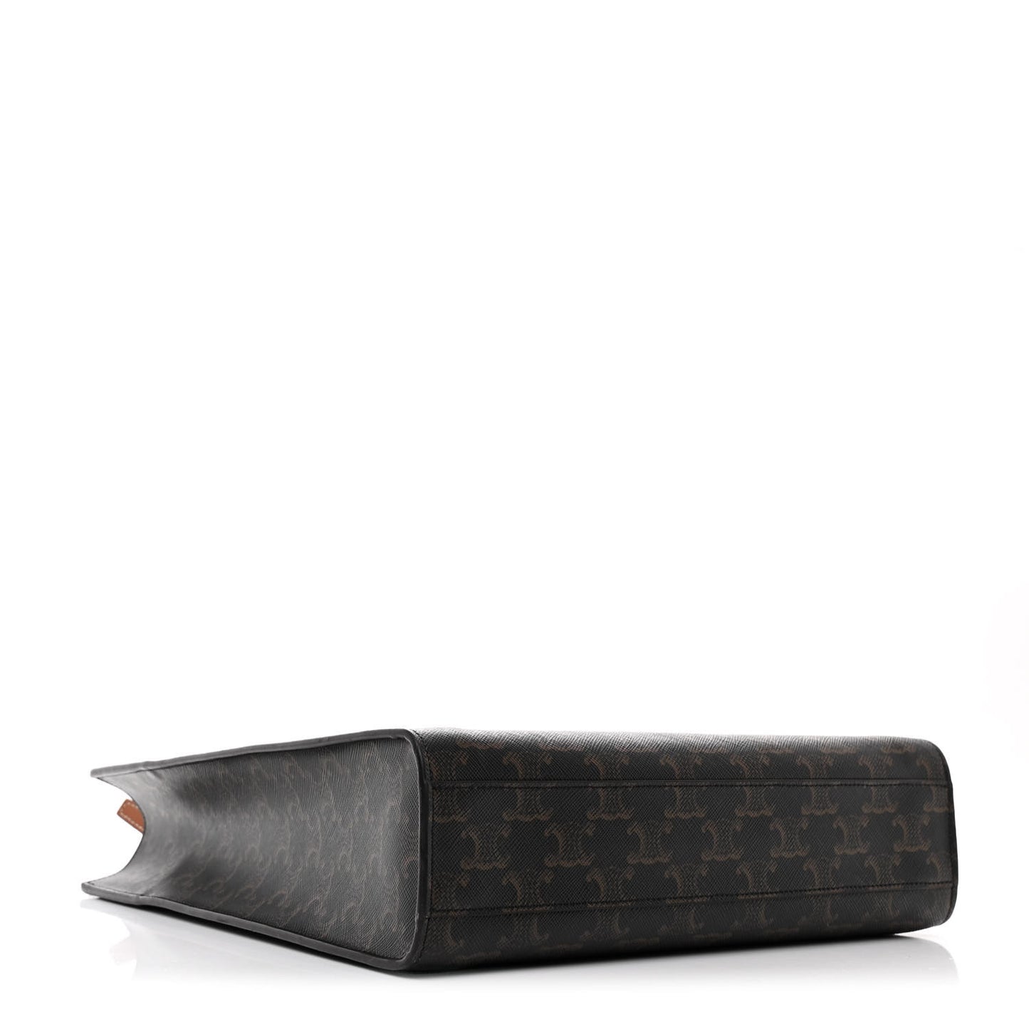 Triomphe Canvas Calfskin Small Vertical Cabas Tan