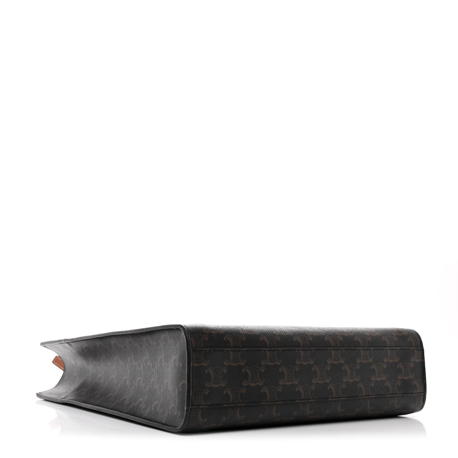 Celine Triomphe Canvas Calfskin Small Vertical Cabas Tan 4 of 9