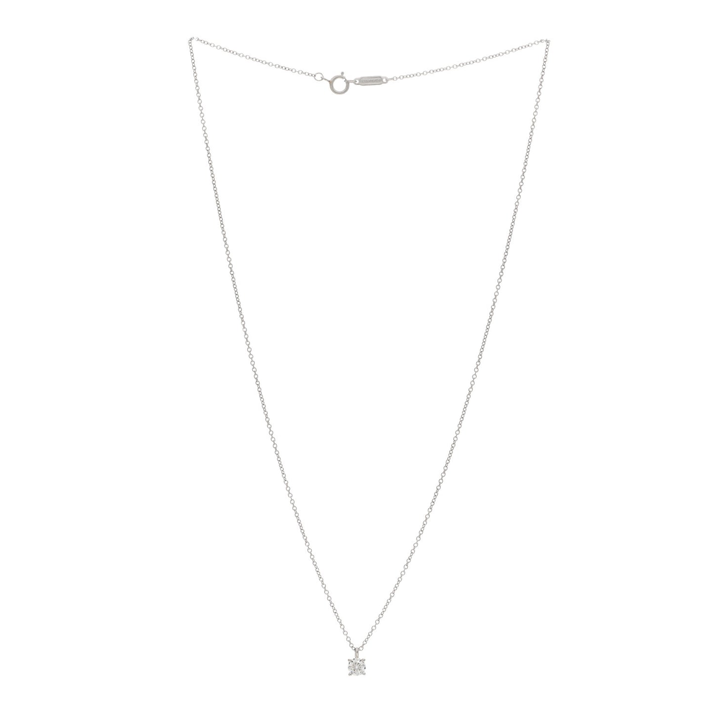 Platinum Diamond .28ct Solitaire Pendant Necklace