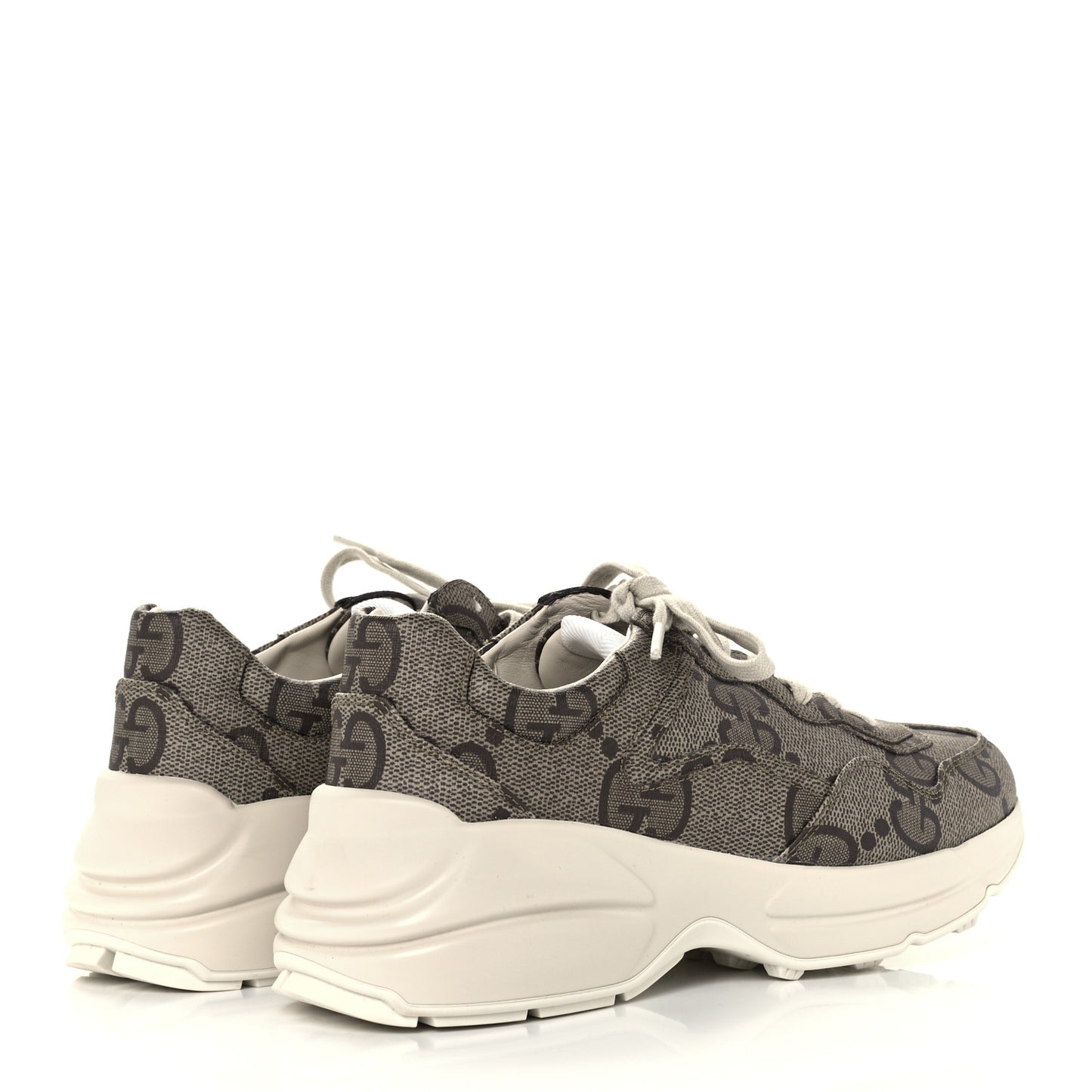 Maxi GG Supreme Monogram Gucci 100 Womens Rhyton Sneakers 37.5 Beige Ebony