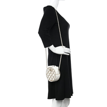 Chanel Lambskin Quilted Round Caged Chain Around Crossbody White 2 of 10
