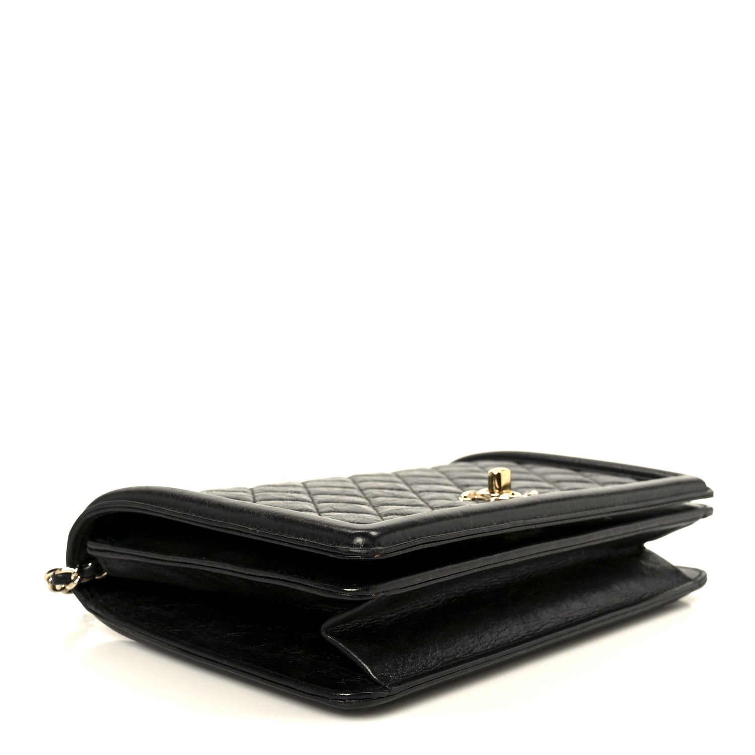 Chanel Crumpled Calfskin Quilted Flap Black 4 of 11
