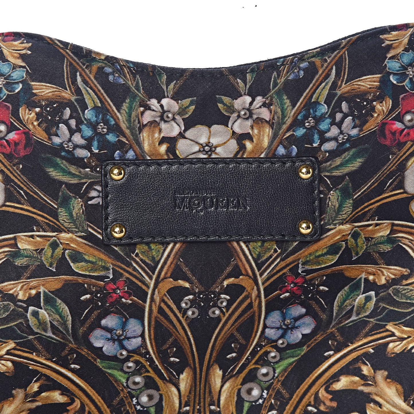 Silk Floral Print De Manta Clutch Black Multicolor