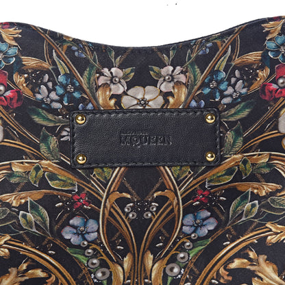 Alexander McQueen Silk Floral Print De Manta Clutch Black Multicolor 6 of 8