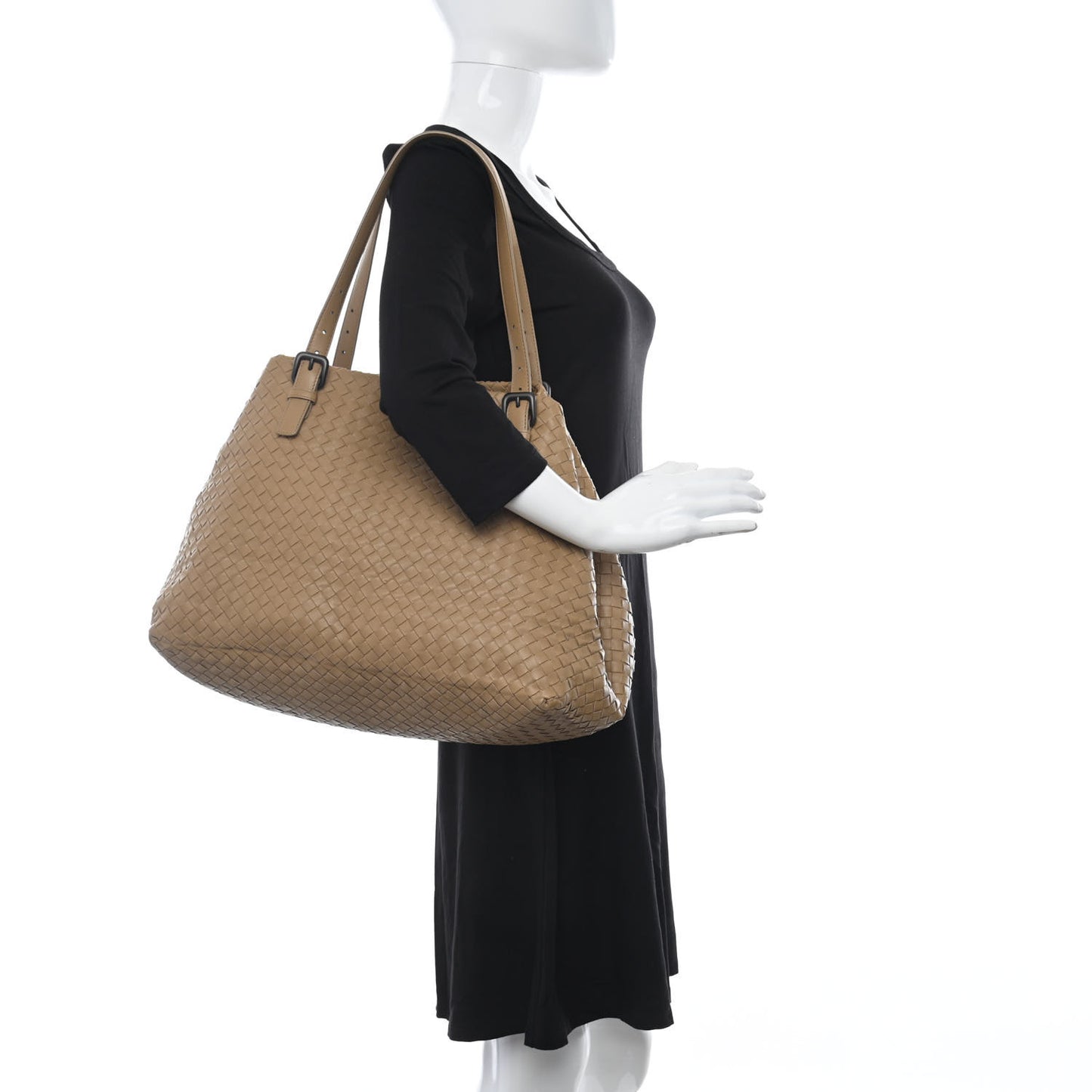 Nappa Intrecciato Large Seamless Tote Camel