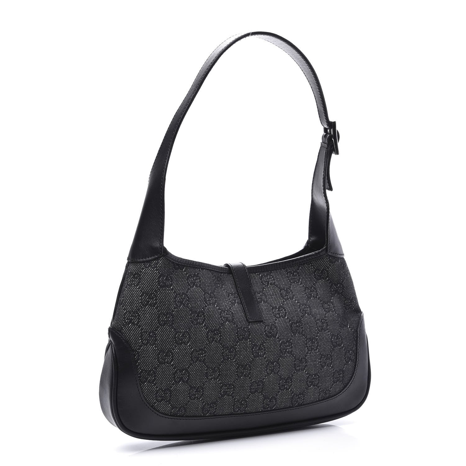 Gucci Monogram Web Small Jackie O Hobo Black 2 of 10