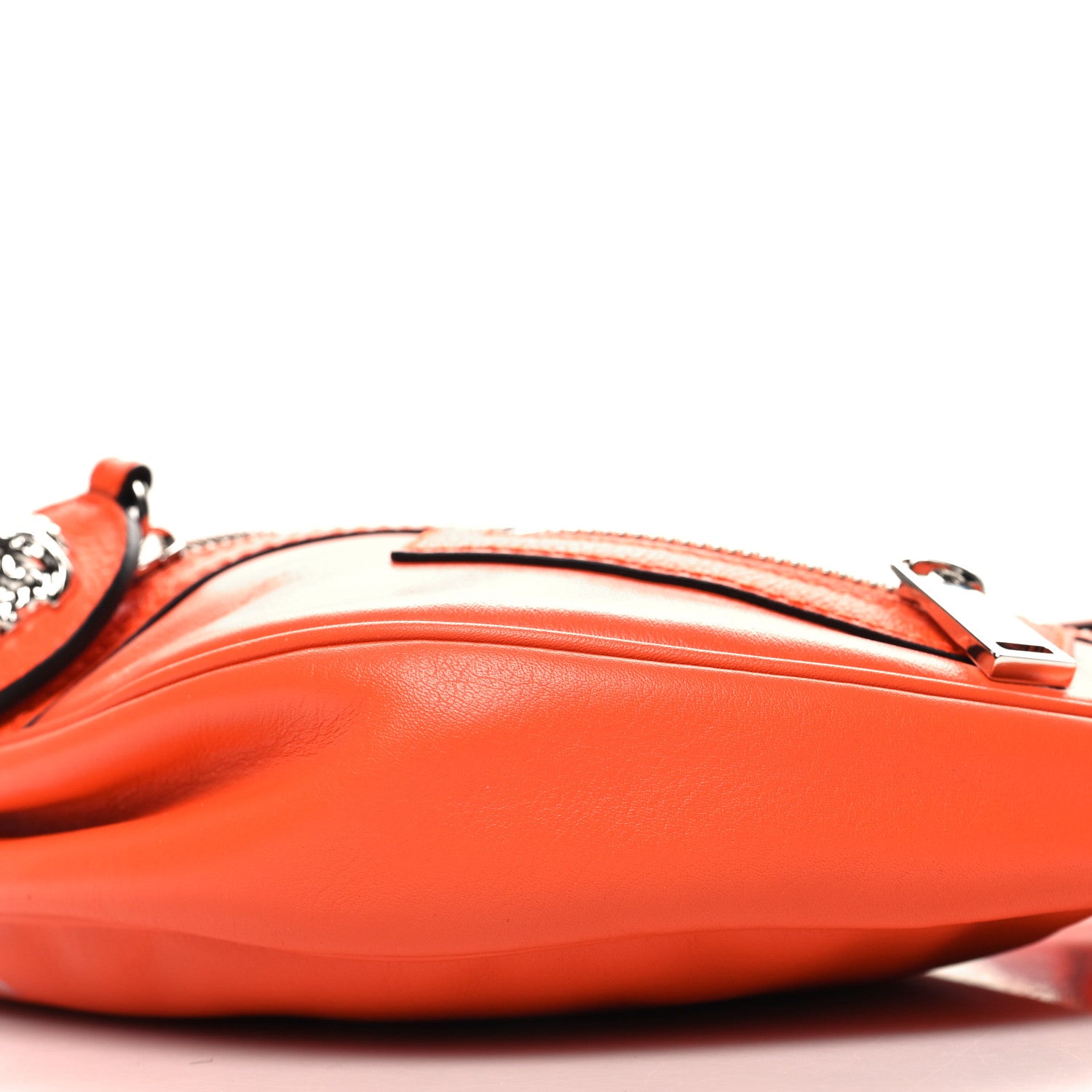 Versace Calfskin Small Repeat Zip Hobo Orange 9 of 9