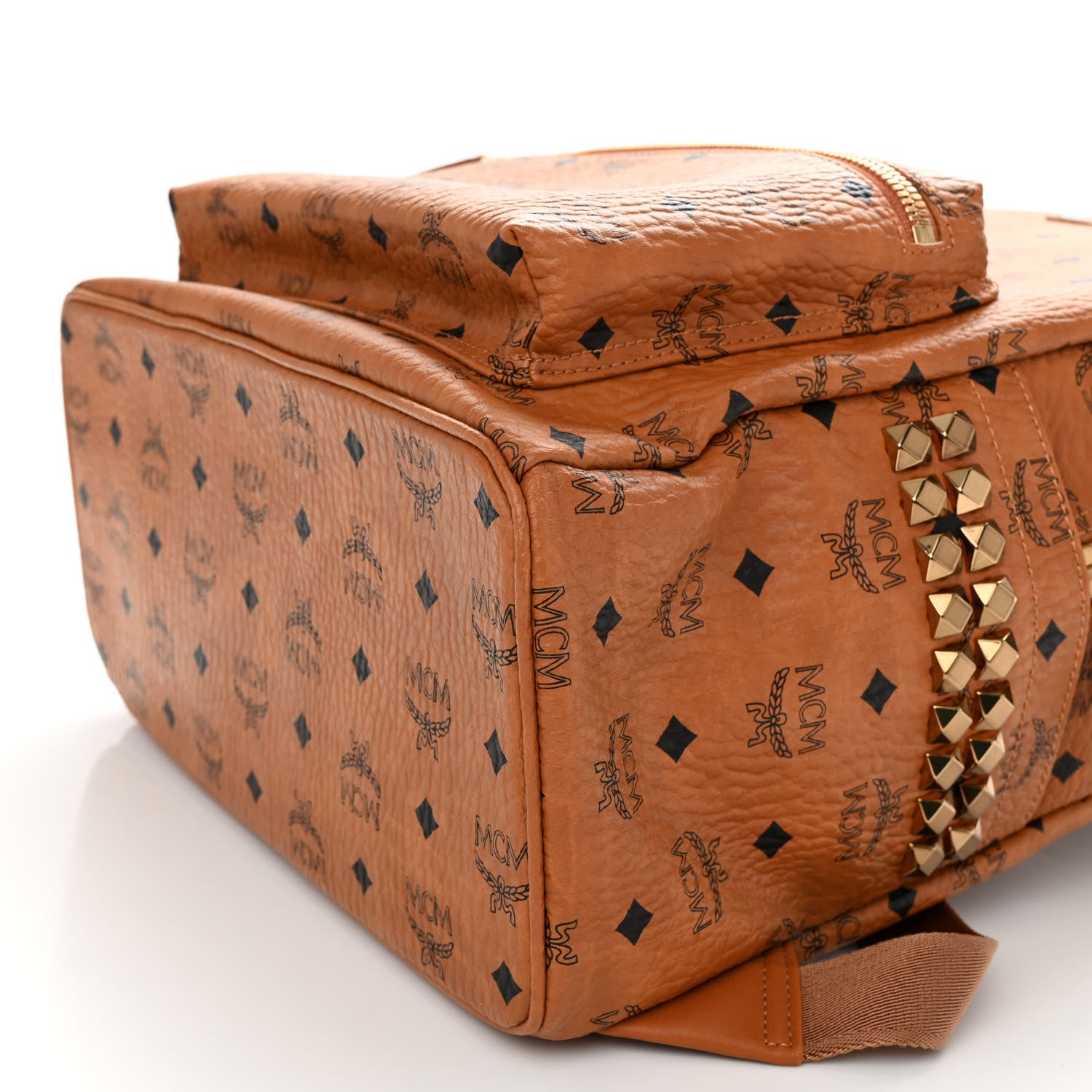 MCM Visetos Mens Medium Stark Backpack Cognac 9 of 9