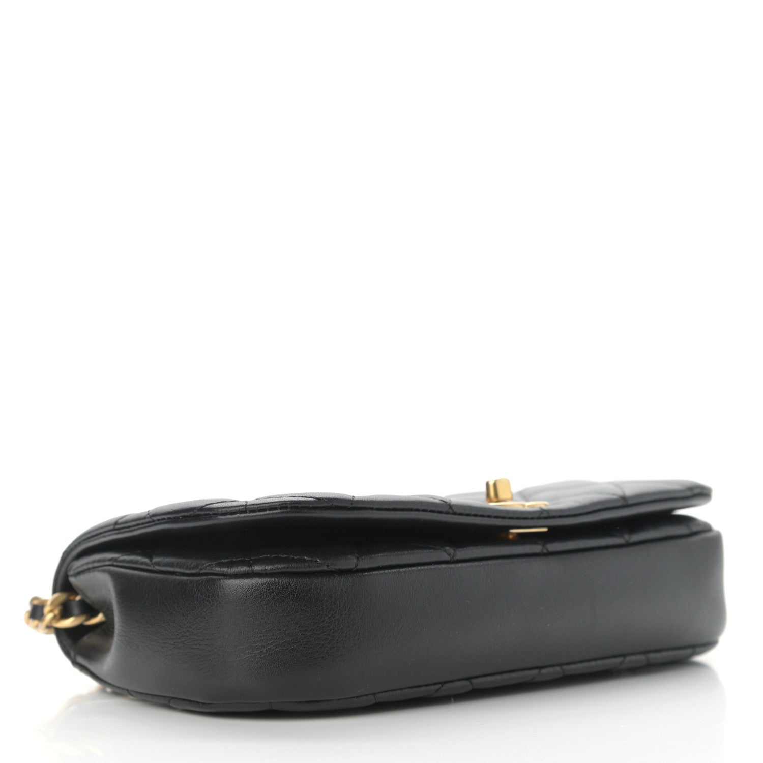 Chanel Calfskin Quilted Coco Mail Clutch With Chain Black 4 of 14