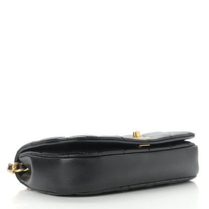 Chanel Calfskin Quilted Coco Mail Clutch With Chain Black 4 of 14