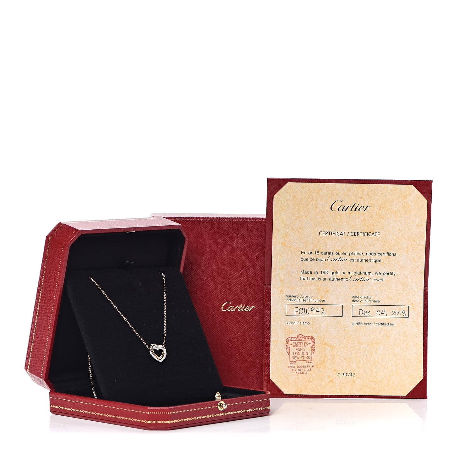 18K Pink Yellow White Gold Diamond Trinity Heart Pendant Necklace