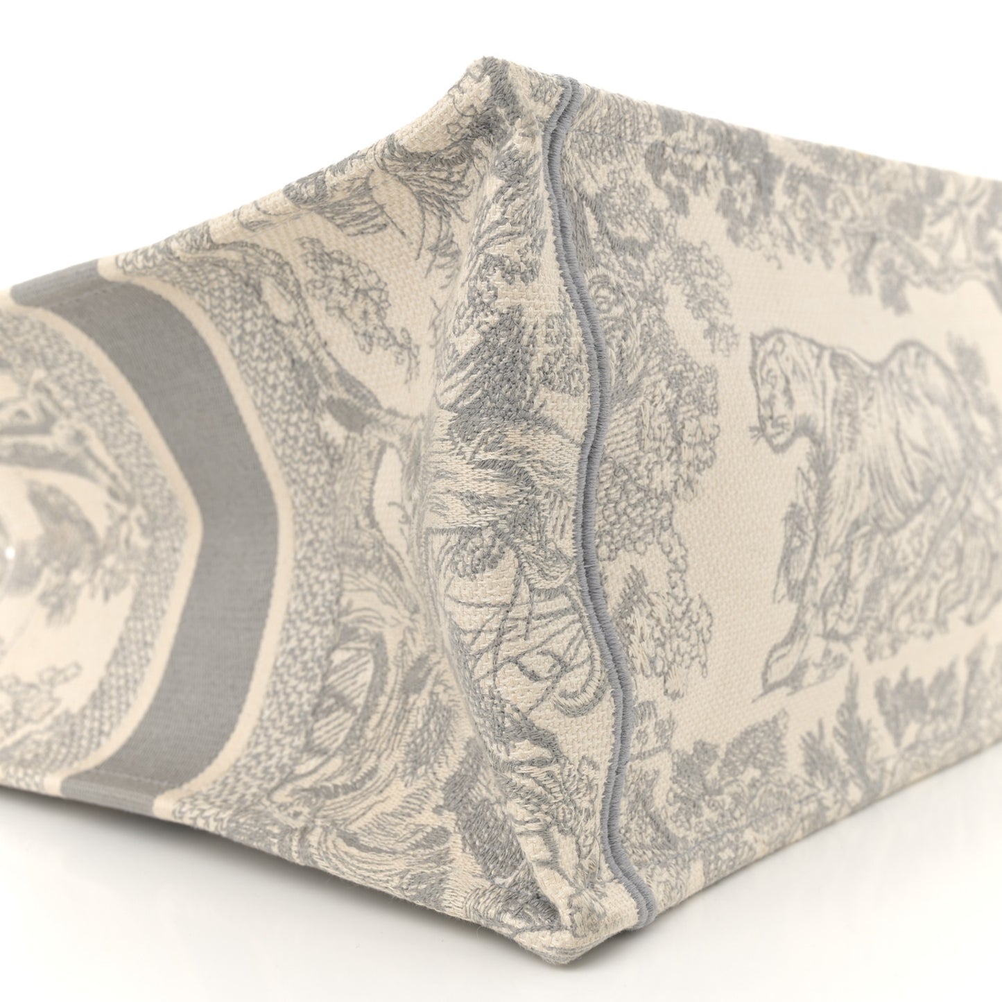 Canvas Embroidered Medium Dioriviera Toile De Jouy Book Tote Gray