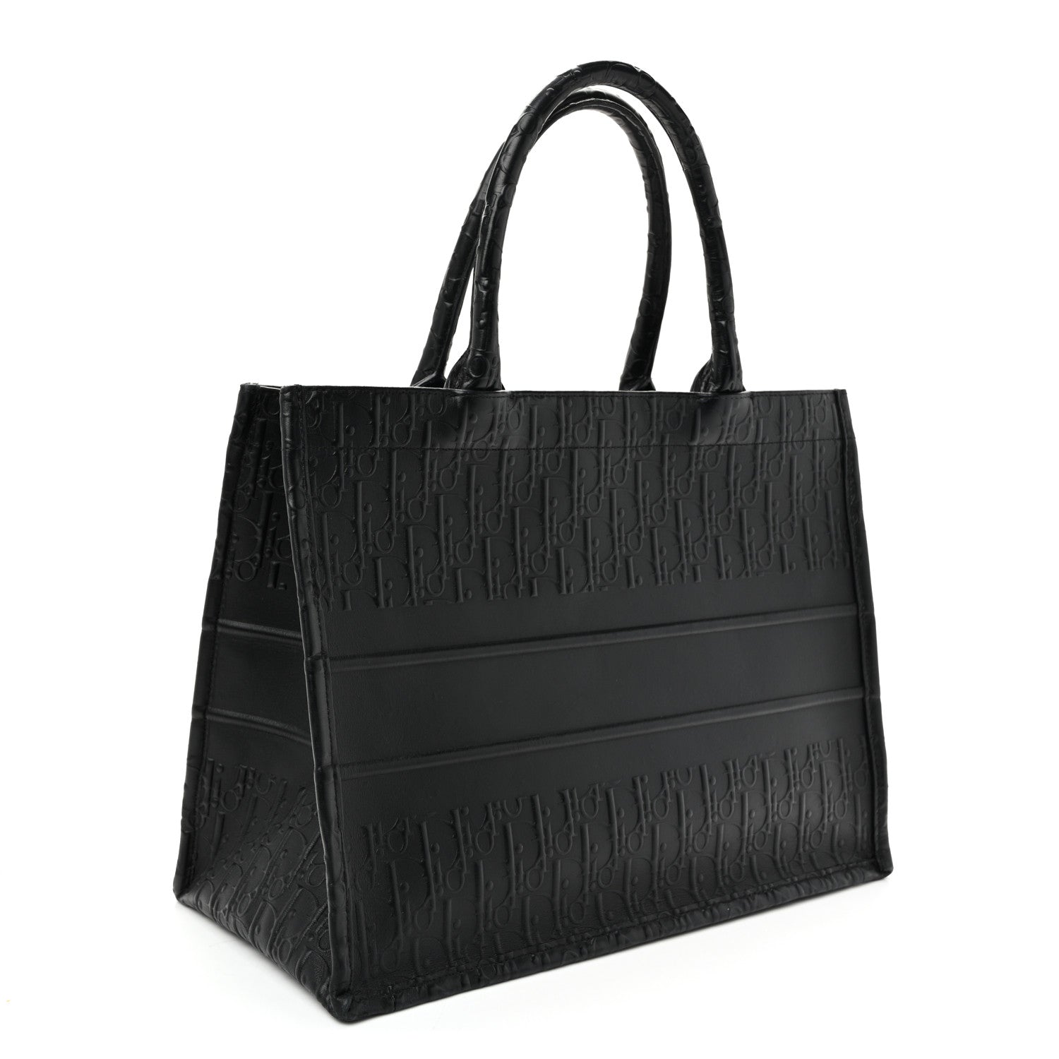 Christian Dior Oblique Calfskin Embossed Medium Book Tote Black 3 of 11