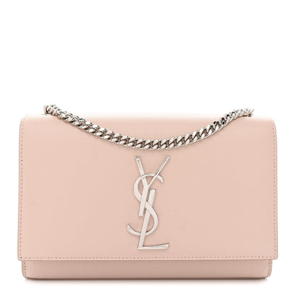 Saint Laurent Grain De Poudre Small Monogram Kate Satchel Marble Pink 1 of 9