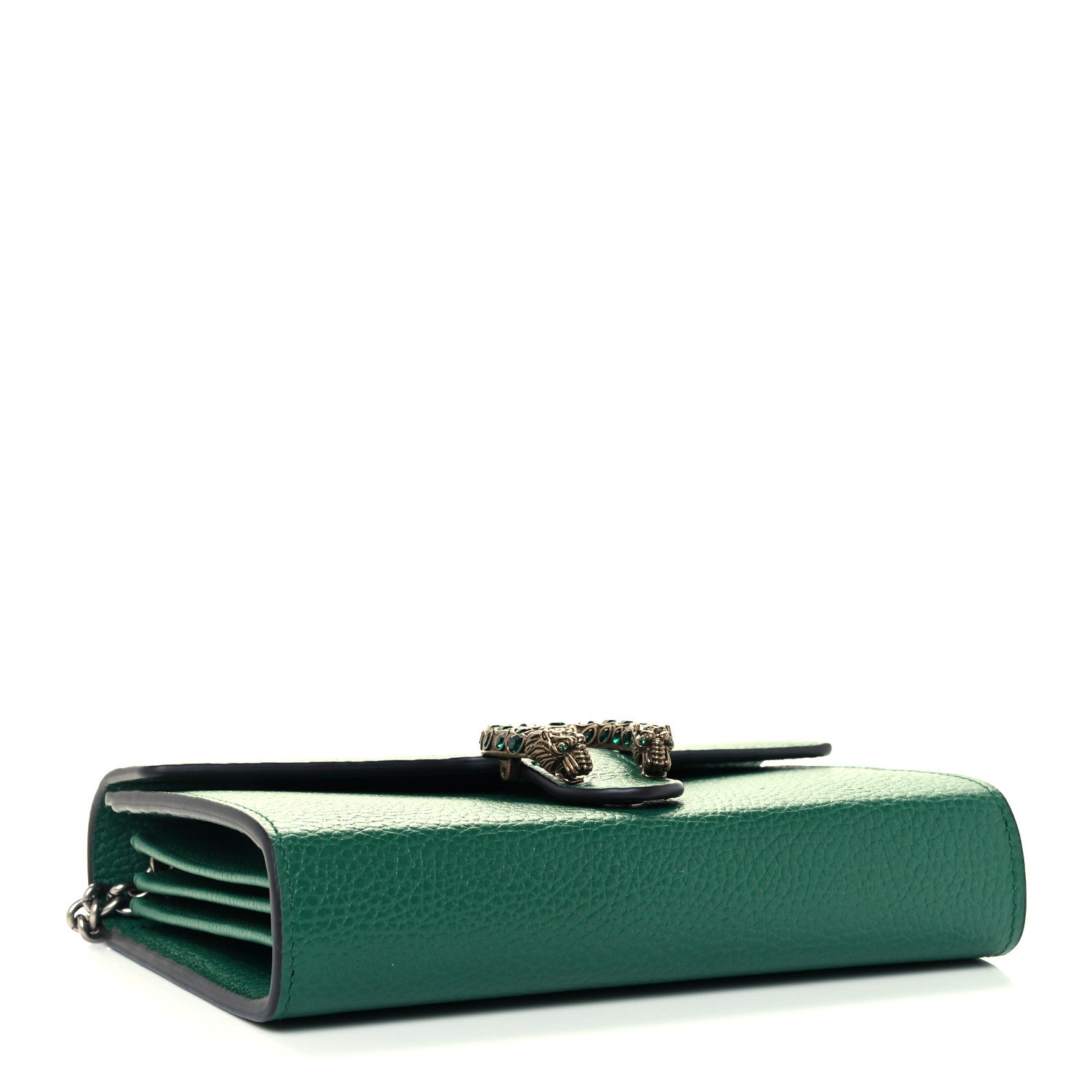 Gucci Calfskin Mini Dionysus Chain Wallet Emerald 4 of 10