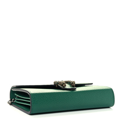 Gucci Calfskin Mini Dionysus Chain Wallet Emerald 4 of 10