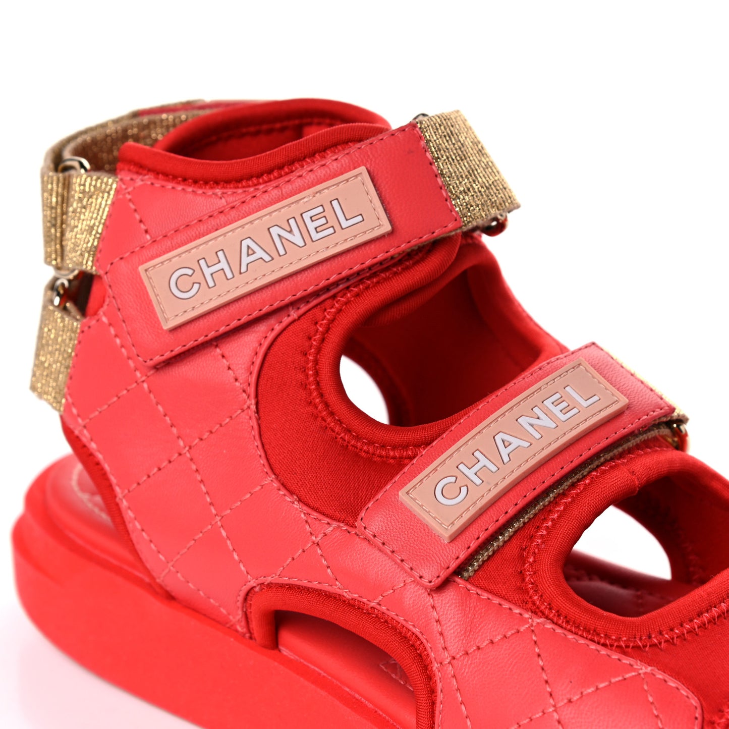 Goatskin Fabric Gladiator Sandals 36.5 Dark Red Light Pink